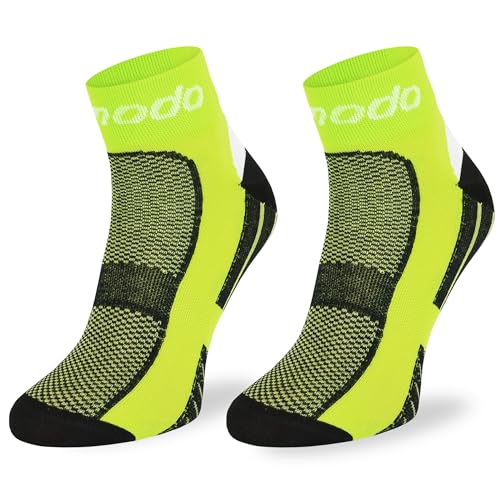 SKIETY Schnelltrocknende Thermoaktive Radsocken STB DryTex - Wandersocken - Bequeme Fahrradsocken - Made In Eu - Thermoaktiv Bergsocken - Schwarz-Gelb - Größe 43-46 von SKIETY