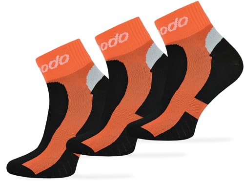 SKIETY Schnelltrocknende Thermoaktive Radsocken STB DryTex - Wandersocken - Bequeme Fahrradsocken - Made In Eu - Thermoaktiv Bergsocken - Schwarz Orange - Größe 43-46 von SKIETY
