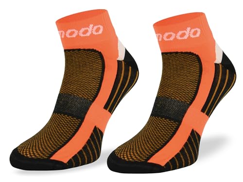 SKIETY Schnelltrocknende Thermoaktive Radsocken STB DryTex - Wandersocken - Bequeme Fahrradsocken - Made In Eu - Thermoaktiv Bergsocken - Schwarz-Orange - Größe 43-46 von SKIETY