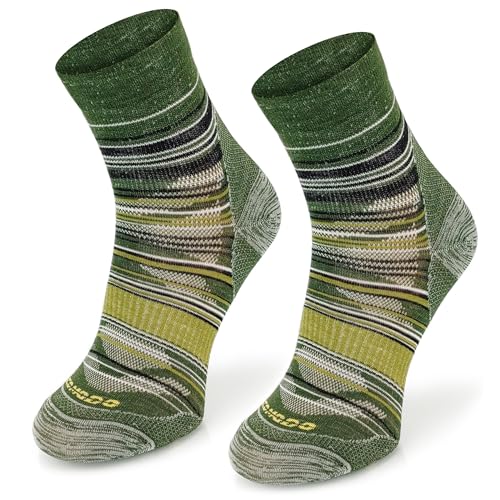 SKIETY Wolltrekkingsocken Comodo Light Weight Quarter - Wandersocken - 65% Merinowolle - Merino - Made In Eu - Atmungsaktiv - Thermoaktiv Bergsocken - Grün - Größe 35-38 von SKIETY