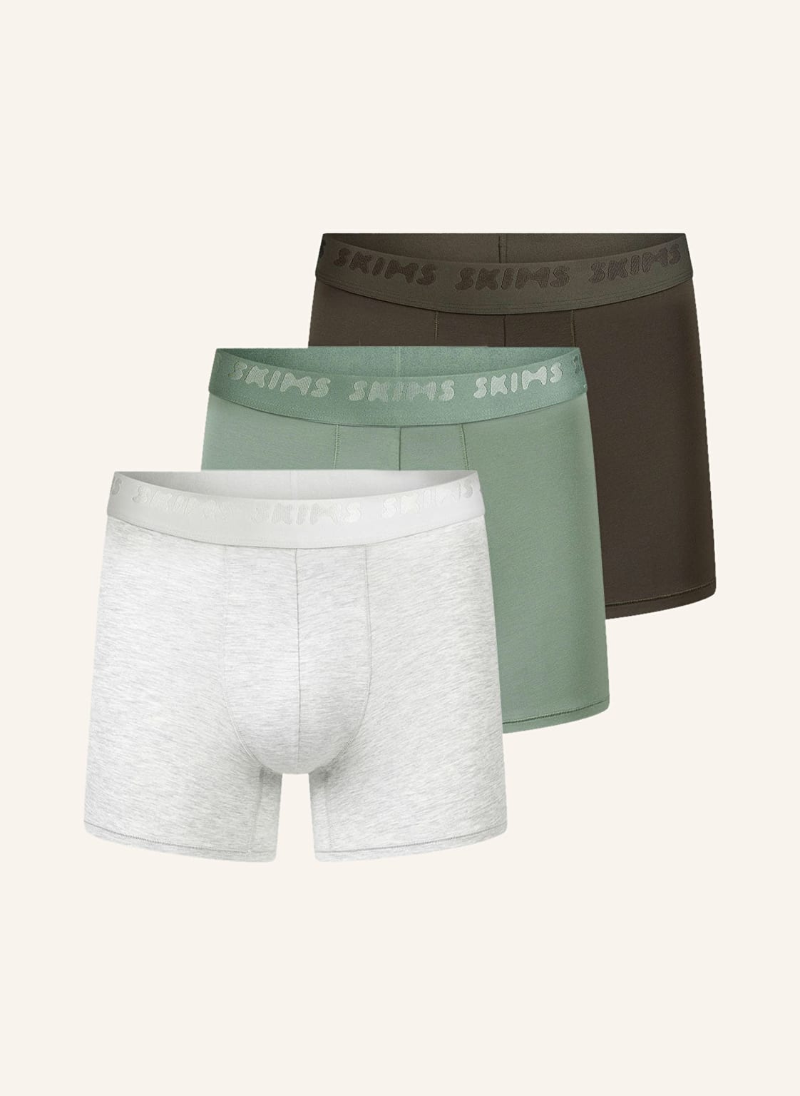 Skims 3er-Pack Boxershorts Skims Stretch gruen von SKIMS