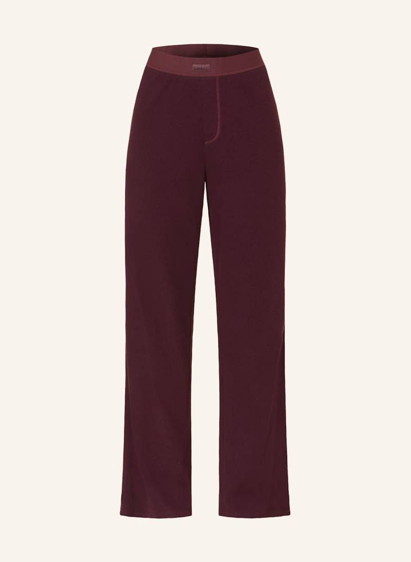 Skims Lounge-Hose Cotton Rib rot von SKIMS