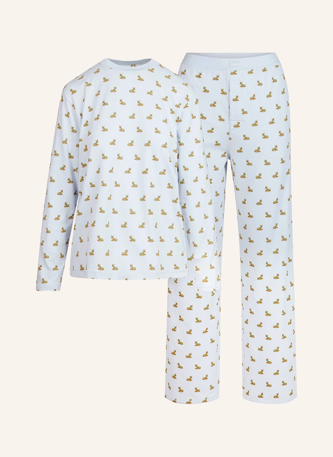 Skims Schlafanzug Boyfriend blau von SKIMS