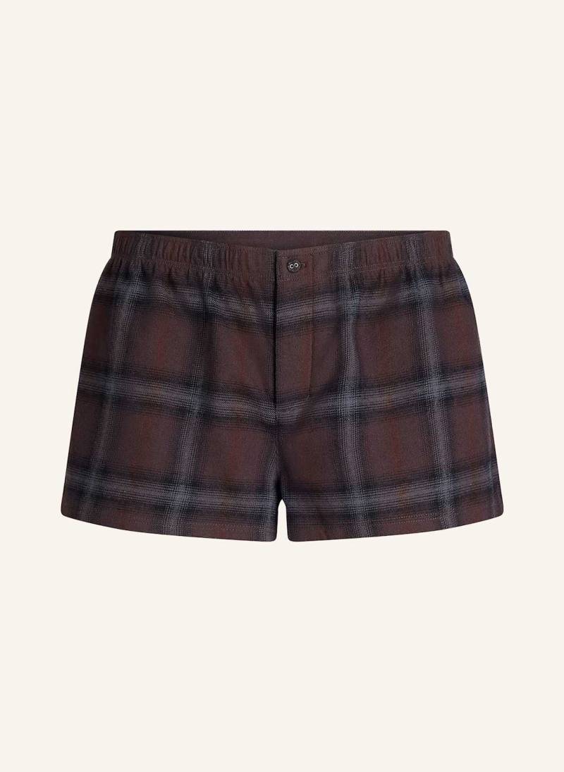 Skims Schlafshorts Flannel Aus Flanell braun von SKIMS