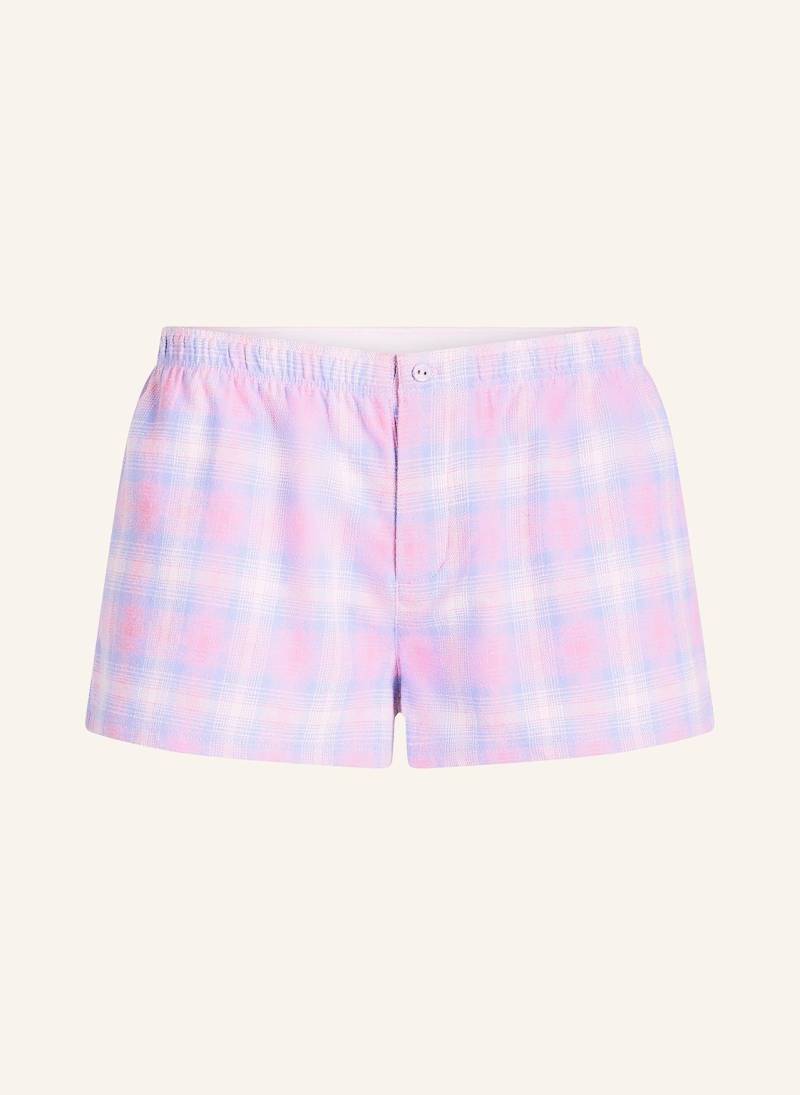 Skims Schlafshorts Flannel Aus Flanell rosa von SKIMS