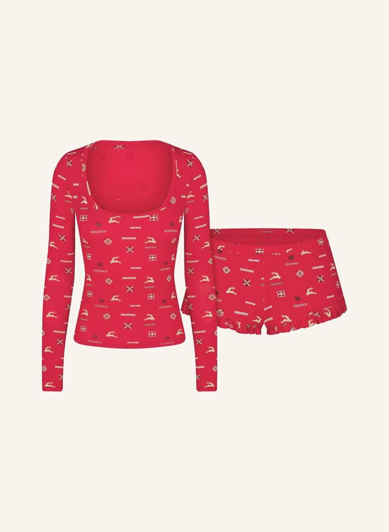 Skims Shorty-Schlafanzug Skims Sleep rot von SKIMS