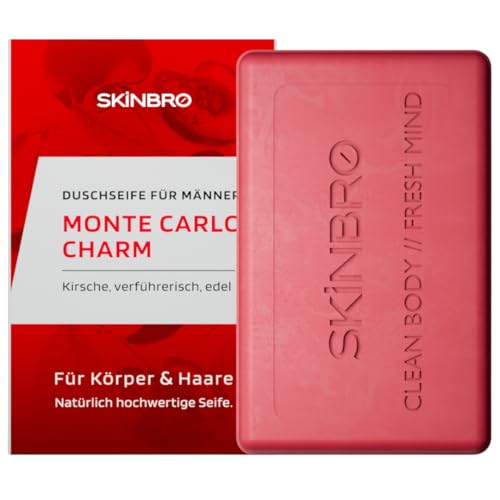 SKINBRO Festes Duschgel Männer Monte Carlo Charm - Duschseife Männer Verführerisch Edel - Made in Germany, Shampoo Herren Vegan & Nachhaltig- Silikonfrei, Seife Stück, feste Seife, Naturseife 100g SKINBRO Festes Duschgel Männer Monte Carlo Charm - Duschseife Männer Verführerisch Edel - Made in Germany, Shampoo Herren Vegan & Nachhaltig- Silikonfrei, Seife Stück, feste Seife, Naturseife 100g von SKINBRO