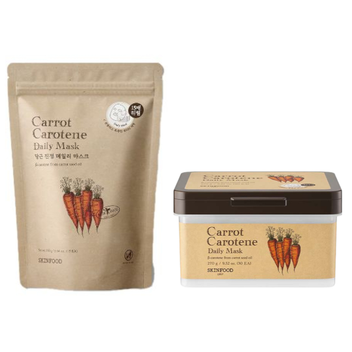 SKINFOOD - Carrot Carotene Daily Mask 30ea + Refill 15ea Set von SKINFOOD