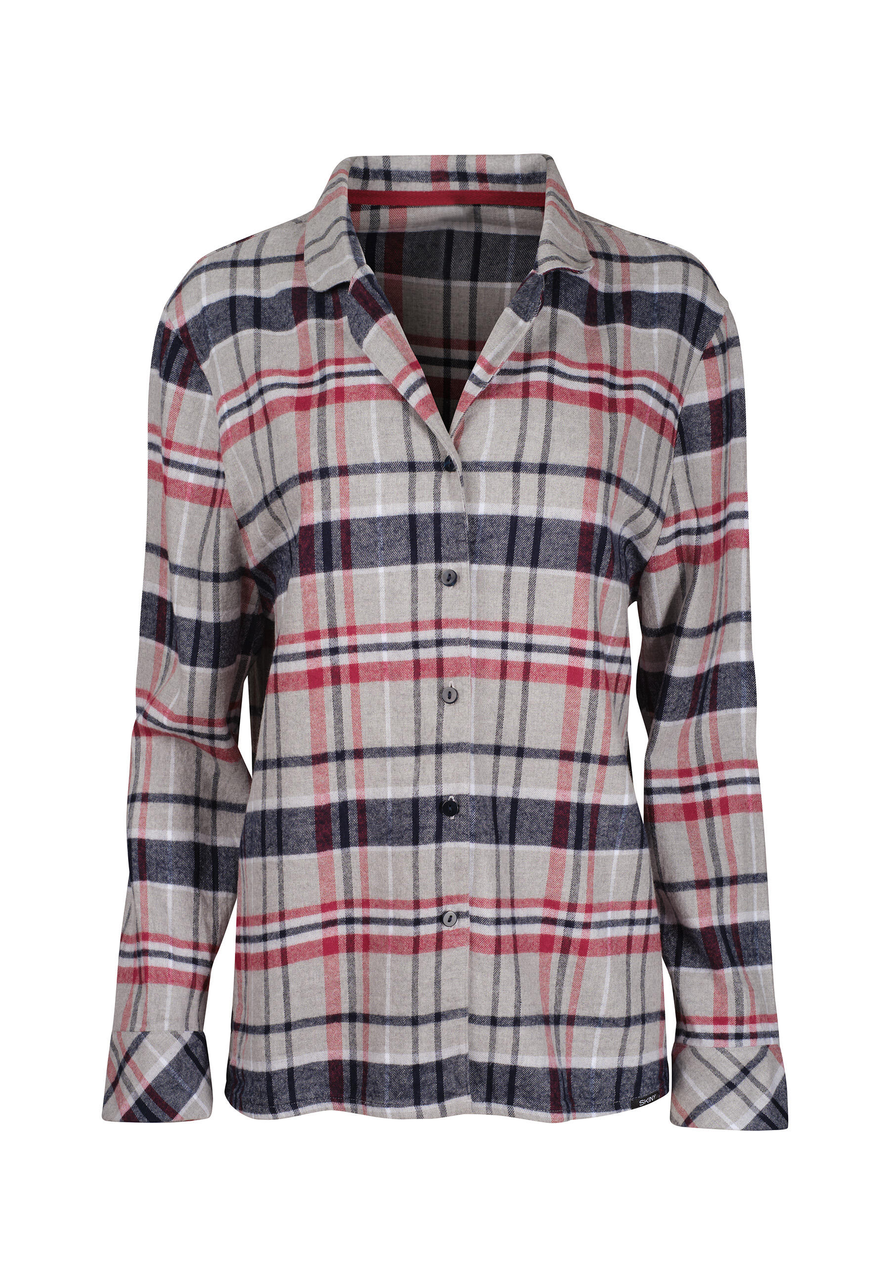 SKINY - SKINY Damen Pyjama lg. Night In Skiny Flanell classic melange check - Gr. - 42 von SKINY