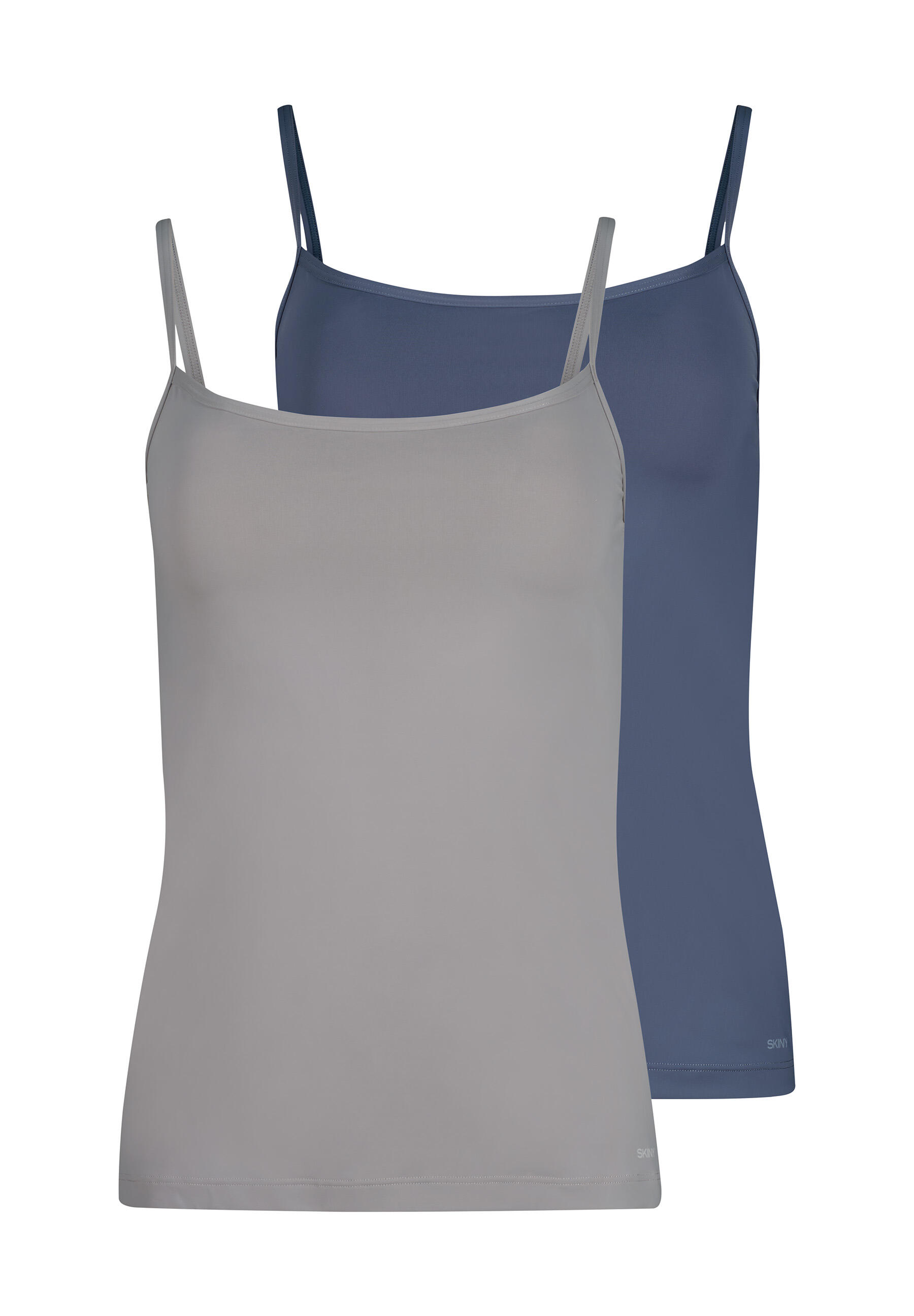 SKINY - SKINY Damen Spaghettishirt DP Micro Advantage grey indigo selection - Gr. - 36 von SKINY