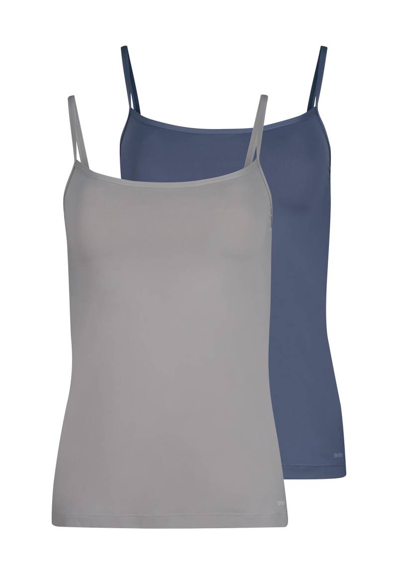 SKINY - SKINY Damen Spaghettishirt DP Micro Advantage grey indigo selection - Gr. - 44 von SKINY