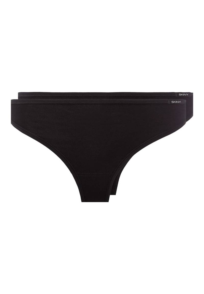 SKINY - Skiny Damen String 2er Pack Cotton Advantage black - Gr. - 42 von SKINY