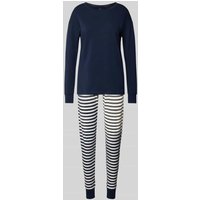 Skiny Regular Fit Pyjama in langärmeligem Design in Dunkelblau, Größe 42 von SKINY