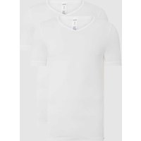 Skiny T-Shirt aus Baumwolle im 2er-Pack in Weiss, Größe L von SKINY