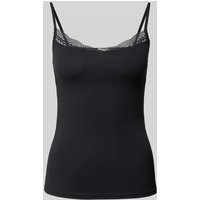 Skiny Slim Fit Trägertop mit Spitzenbesatz in Black, Größe 40 von SKINY