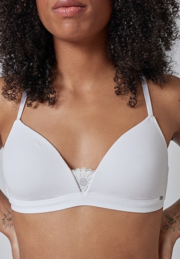 Skiny Triangel-BH "Cotton Lace" gepolstert, ohne Bügel, bequem, Baumwollmix, elastisch von SKINY