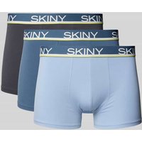 Skiny Trunks mit Label-Bund im 3er-Pack in Bleu, Größe L von SKINY
