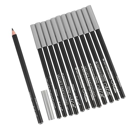 12Stücke Wasserfester Eyeliner Stift Augenbrauenstifte mit Präziser Spitze für Langanhaltende Augenkontur und Vielfältige Makeup Stile Schwarz von SKISUNO