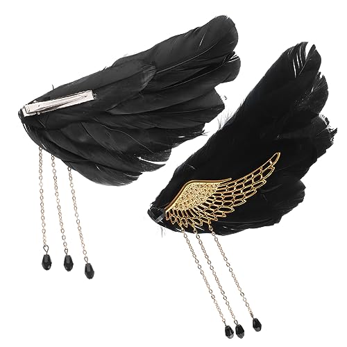 SKISUNO 1 Paar Haarspangen Mit Federn Und Quaste Süße Haarnadel Mädchen Damen Haar-accessoire Für Hochzeit Und Auftritte von SKISUNO