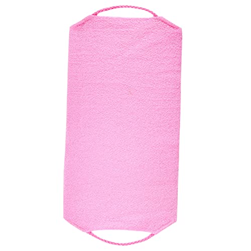 SKISUNO 1 Stück Exfolierende Dusch und Badetuch mit Zugband Multifunktionales Körperpeeling für Beine für Zuhause und Reisen Rosafarben von SKISUNO
