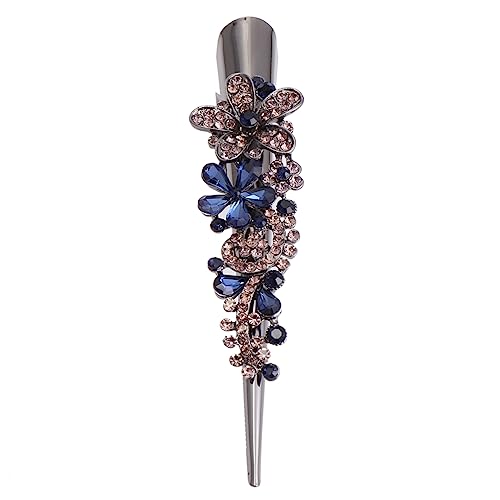 SKISUNO 1stück Dunkelblaue Rhinestone Haarklammer Vintage Duckbill Clip Für Damen Praktische Haarspange Zur Haarstylings Eleganter Haarschmuck von SKISUNO
