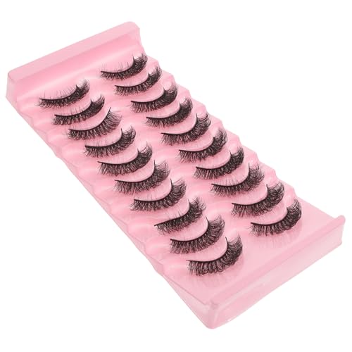 SKISUNO 10 Paare Voluminöse Künstliche Wimpern Natürliche Krümmung Flauschige Fake Lashes für Frauen und Mädchen Leicht Tragbar Komfortables Make Up Zubehör von SKISUNO