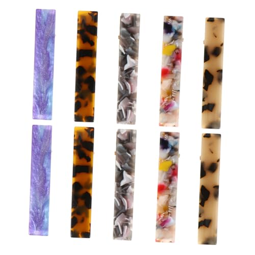 SKISUNO 10 Stück Teiliges Bunte Acetat Haarspangen in Tortoise Shell Design Rutschfeste Haarclips für Damen und Mädchen Vielseitig für Alltag Party und Festliche Anlässe Schonend zum Haar von SKISUNO