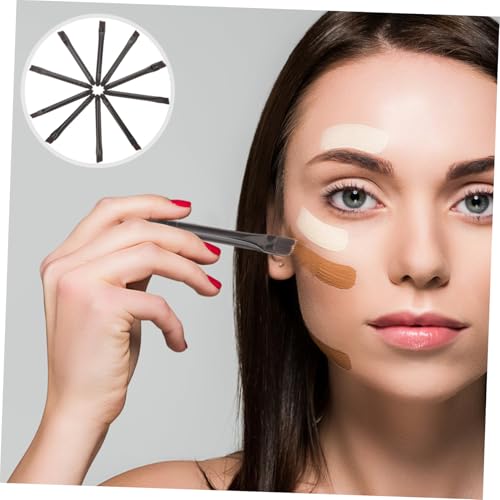 SKISUNO 10 Stück Teiliges Doppelseitiges Lidschatten pinselset mit Weichem Schwamm und Augenbrauenpinsel Kompakt Hautfreundlich für Präzises Augen make up Professionell für Unterwegs von SKISUNO