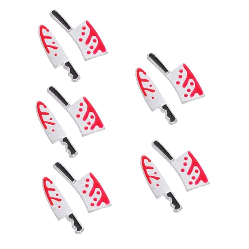 SKISUNO 10 Stück Teiliges Halloween Nagel-charms Blutige Cutter Metall Maniküre Zubehör für Naturnägel DIY Nagelkunst Dekoration für Damen und Profis von SKISUNO