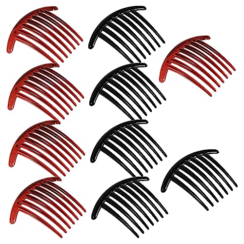 SKISUNO 10 Stück Zähne Haarkamm Teilig Mondförmige Haarnadel Kämme in Schwarz und Braun Sicherer Kunststoff Eleganter Haarclip für Damen für Partys Hochzeiten und Stilvolle Frisuren von SKISUNO
