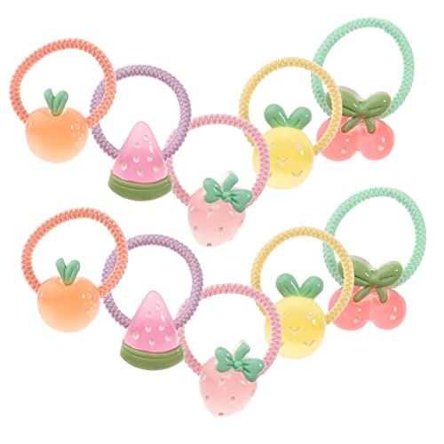 SKISUNO 10stücke Obst- Haarseile Elastische Haarclips Für Mädchen Junge Mädchen Haarschmuck Bunte Fruchthaarbänder Haargummis Für Junge Pferdeschwanzhalter Für von SKISUNO