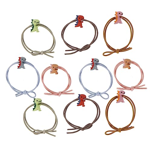 SKISUNO 10stücke Cartoon Dinosaurier Haargummis Für Mädchen Und Frauen Elastische Strapazierfähige Haargummis Bunten Farben Für Schule Partys Und Alltag Kinderfreundlich Und von SKISUNO