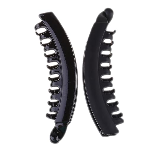 SKISUNO 10stücke Bananen Haarspangen Aus Kunststoff Große Gezahnte Feder-kopfschmuck Für Frauen Bananenclips Für Pferdeschwanz Und Fischschwanz Frisuren Schwarz Stile von SKISUNO