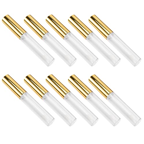 SKISUNO 10stücke Pack Leere Lipgloss-tuben Rundröhrchen Plastikflaschen Für Frauen Gold von SKISUNO