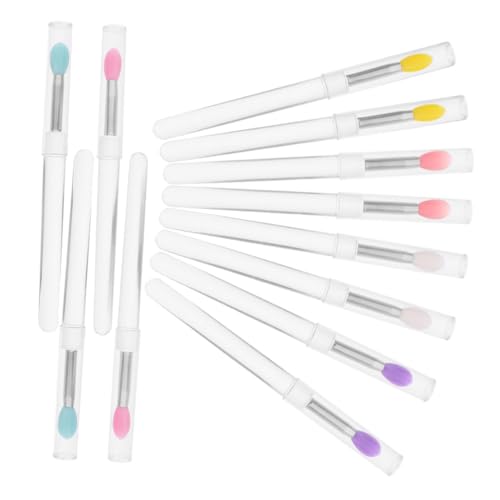 SKISUNO 12stücke Silikon Lippenstift Zauberstäbe Abgedeckt Lippenstift Pinsel Lip Gloss Pinsel Frau Make-up Für Unterwegs Mit Schutzcover von SKISUNO