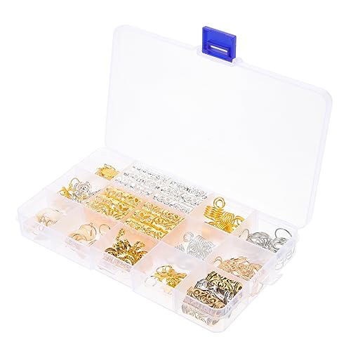 SKISUNO 159Stücke Dreadlocks Haar Schmuck Verstellbare Haarperlen Ringe und Anhänger für Zöpfe und Hochzeitsfrisuren Haarschmuck für Partys und Besondere von SKISUNO