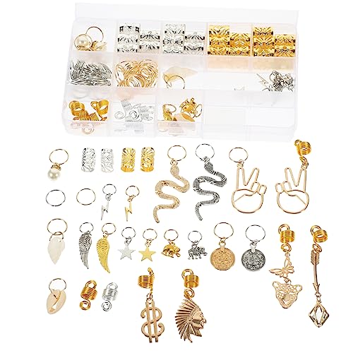 SKISUNO 173stücke Teiliges Haarschmuck-set Für Dreads Und Zöpfe Und Anpassbares Zubehör Für Verschiedene Frisuren Mit Glänzenden Anhängern Und Ringen von SKISUNO