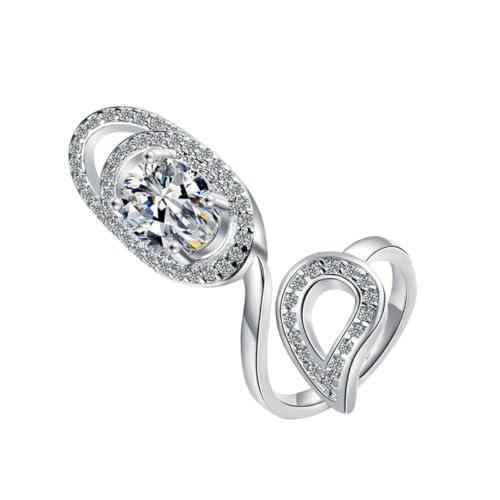 SKISUNO Nagelringe Strassring Fingernagelring Dekoration Handschmuck Nagelzierring Offene Ringe Für Frauen von SKISUNO