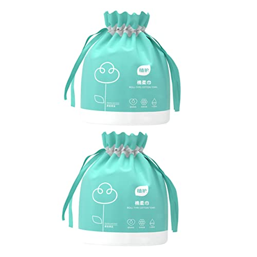 SKISUNO 2 Rollen Einweg Gesichtsreinigungstücher Weiche Baumwoll Cleansing Towelettes für Trockene und Nasse Anwendung Sanfte Makeup Entferner Gesichtstücher Praktisch für Reisen und von SKISUNO