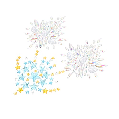 SKISUNO 2 Sätze Brust Gem Aufkleber Körper Schmuck für Selbstklebende Brust Juwelen für Partys Karneval und Besondere Anlässe Glitzernde Körperdekoration von SKISUNO