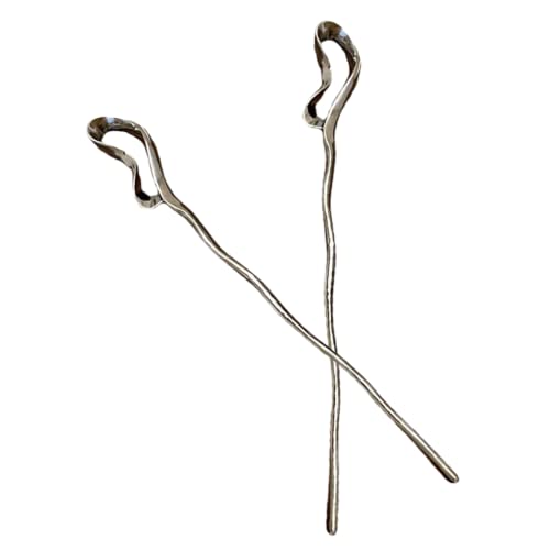 SKISUNO 2 Stck Chinesische Haarnadeln Metall Haarstäbchen Unregelmäßig Design Haarschmuck Damen Elegant Für Hochzeiten Partys Alltag Frisuren Zubehör von SKISUNO