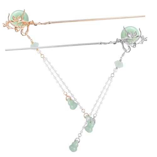 SKISUNO 2 Stück Antike Chinesische Haarnadeln mit Quaste Leichte Glatte Haarschmuck stäbchen für Damen Retro Chignon Haarpin Geeignet für Verschiedene Haarfarben und Frisuren von SKISUNO