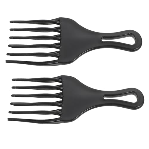 SKISUNO 2 Stück Breiter Zahnkamm für Haarstyling Langlebiger Friseur Haarkamm für Männer für Dickes Lockiges Haar Professionelles Stylingwerkzeug Schwarz S von SKISUNO