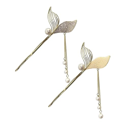 SKISUNO 2stücke Haarnadeln Mit Perlen Und Quaste Fischschwanz-haarstäbe Essstäbchen Für Haare Dekorative Haar-accessoires Für Frauen Und Mädchen von SKISUNO