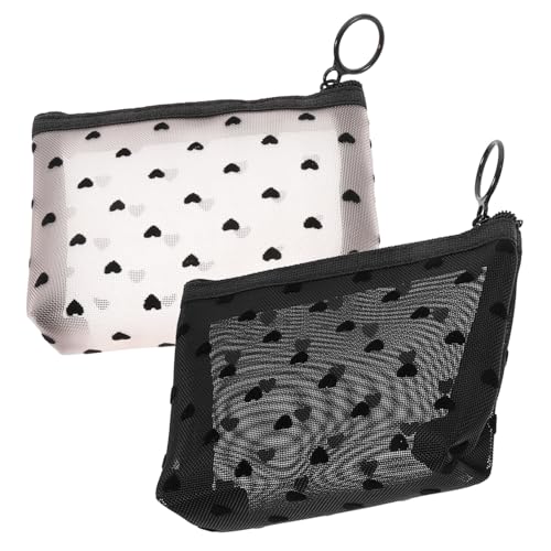 SKISUNO 2stücke Kosmetiktasche Mit Reißverschluss Aufbewahrungstasche Für Reisen Kleine Make-up-Tasche Für Damen Tragbare Kulturbeutel Aus Nylon Und Geeignet Für Täglichen Gebrauch von SKISUNO