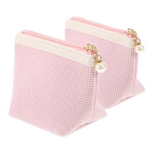 SKISUNO 2 Stück Mini Make up Tasche aus Weichem Cord Kompakte Kosmetiktasche für Damen Tragbarer Lippenstift Organizer für Reisen Praktischer Schminkbeutel Schützt und Ordnet Kleine von SKISUNO