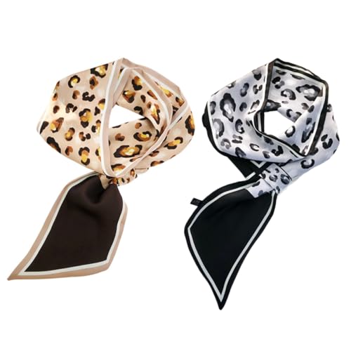 SKISUNO 2 Stück Seidenschals Haarschal Haar Haargummis Frauen Dekorative Tasche Schals von SKISUNO