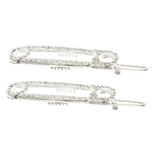 SKISUNO 2 Stück Sicherheitsnadel Haarspangen mit Strasssteinen Leichte Haarklammern für Frauen und Mädchen Geeignet für Lange Kurze Lockige und Glatte Haare Stabiler Modischer Haarschmuck von SKISUNO