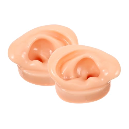 SKISUNO 2 Stück Silikon Ohr Modelle Ohrring Display Props Realistische Simulation Kunstohr für Damen Schmuck Präsentation und Piercing Praxis von SKISUNO