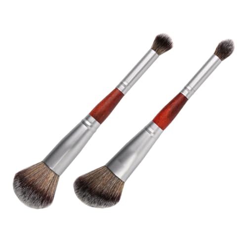 SKISUNO 2 Stück Teiliges Dual End Makeup Pinsel Weiche Premium Faser Dichte Pinselhaare Vielseitig für Puder Lidschatten Leicht Kompakt für Zuhause und Beauty Salon von SKISUNO